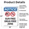 Signmission Gun Free Drug Free Zone OSHA Notice Sign, Aluminum, 18in W x 24in L, 2PK OS-2PACK-NS-A-1824-V-13177 - alternate 4